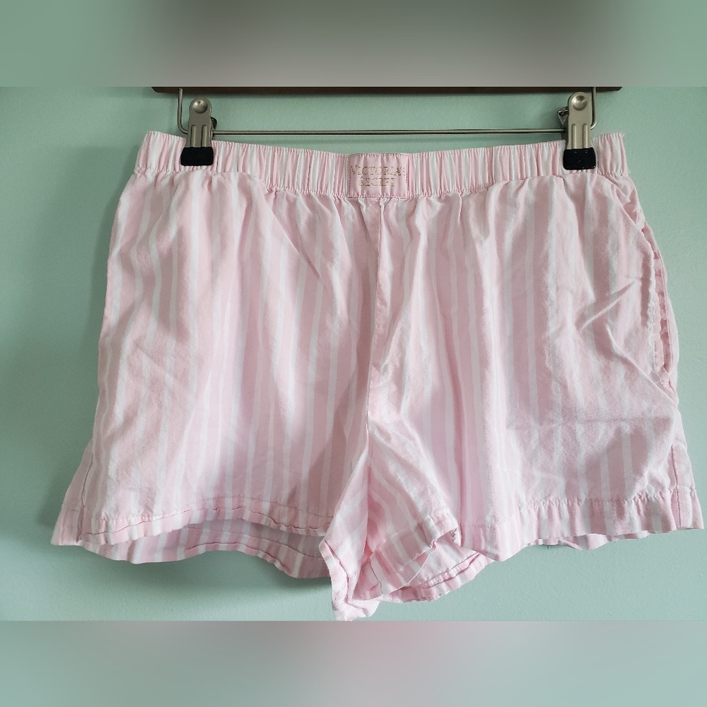 Victoria's Secret Light Pink Striped Pajama Shorts